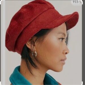 Free People Harrison Cord Hat in Red